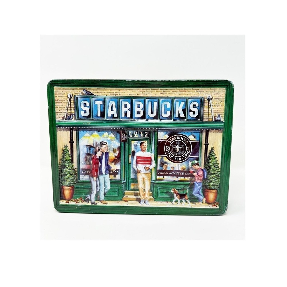 Vintage Rare Starbucks‎ 1999 3D Coffee Tin 9.5" x 7"